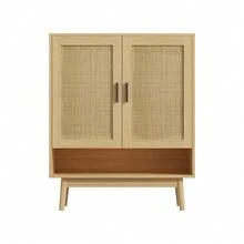 Artiss Shoe Rack Cabinet Rattan 5-Tier 20 Pairs Dani - Apricot - View 4