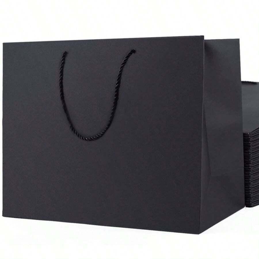 10 Pack Extra Large Gift Bags 40x15x30 Cm Black Gift Bags, Gift Bags For Men, Wedding Gift Bags, Black Paper Bag... - Black XL Pack Of 10 - View 1