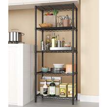 Shelf Metal Shelving Unit Adjustable Storage Shelves Heavy Duty Garage Shelving Steel Wire Shelving For Laundry Bathroom Kitchen Pantry Closet Garage Black - màu đen - Xem 3