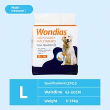 10/12 piezas de pañales grandes desechables para perros macho/hembra con propiedades absorbentes. Cinturón de soporte para perro macho/hembra con diseño a prueba de fugas. Adecuado para perros con incontinencia y pérdida de orina emocional. Paquete de 52 piezas. - Unitalla - Ver 13