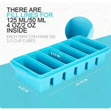 Black Friday11/2 Cup Silicone Freezer Tray With Lid - Silicone Freezer Molds 2-Pack For Meal Prep & Freezing Of Various Sauces And Other Dishes, Makes 12 Perfect 1/2 Cup Portions Cubes,Oven And Dishwasher - 紅色 - 查看 11