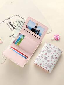 1pc Cute & Creative Tri-Fold Wallet, Large Capacity Multi-Card Holder Coin Purse, Versatile Folding Wallet, Suitable For Daily Use And Birthday Gift For Friends - Multicolor - View 3