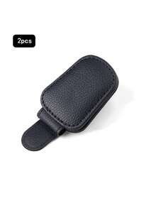 2 Peças Clipe de Óculos para Quebra-sol Geral Motors, Estojo para Óculos de Sol, Armação de Óculos para Carro, Acessórios Internos para Carro, Armação de Óculos de Moda para Carro, Clipe de Óculos de Moda em Couro PU Magnético, Clipe Suporte para Óculos - Multicolorido - Visão 8