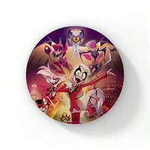 58mm Funny Pop Anime Hazbin Button Pin Creative Fun Cartoon Alastor Vox Husker Badge Brooch Bag Decor Fans Collect Gift - 58 mm - View 42