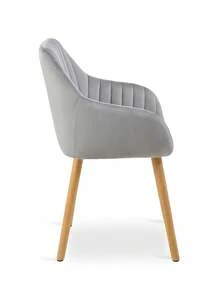 Goeurvant Modern Vertical-Stripe Upholstered Dining Chairs With Armrests And Solid Wood Legs For Dining Room, Kitchen, Living Room - Set Of 2 / Set Of 4 / Set Of 6 - Light Gray - 淺灰色 - 查看 9
