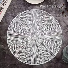 1/6pcs PVC Placemats Set, Suitable For Kitchen, Dining Table, Indoor/Outdoor, Washable, Heat-Resistant, Easy To Wipe, Also Can Be Used As Coasters, Applicable For Camping, Holidays, Weddings, Parties, Etc. - Silver - View 10