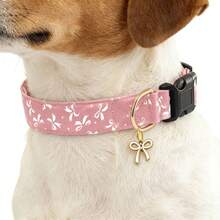 Cute Dog Collar With Bow Tie Pendant, Adjustable Soft & Sweet Bow Print Pet Collar, Suitable For Small, Medium And Large Dogs - Rose Red - View 6
