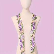 1/5 Yard Lace, Floral Embroidered Lace Trim Width 6cm, Mixed Color Polyester Fabric, DIY Clothing Decoration For Cuffs, Hems And Accessories, Handmade Craft Decoration For Dresses, Coats, Hats, Suitable For Sewing Lace, Dress Decoration, Hat Decoration, Fine Workmanship, Exquisite Embroidery, Suitable For Sewing Projects, Decorative Patches, High Quality Sewing, Ideal For Sewing Enthusiasts And Party Decorations - Multicolor - View 14