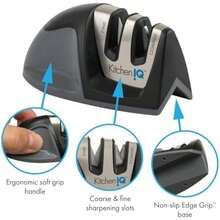 Kitchen IQ Edge Grip - Afilador de cuchillos (2 etapas), Rojo, Estándar, 1(Negro) - Multicolor - Ver 5