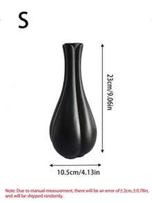 1pc Simple Black & White Textured Plastic Vase, Modern Style Flower Vase For Living Room, Bedroom, Desk Decor, Artificial/Real Flower Arrangement, Lightweight Luxury Floral Decor, Ideal For Home, Rental Apartment, Boutique Hotel Decoration