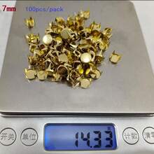 50/100pcs Round Brass 4 Claw Flat Rivets Studs 3/4/5/6/7/8/9/10mm For Leather Craft Costumes Bags Belts Shoes DIY Punk Goth Spike - Multicolor - View 56