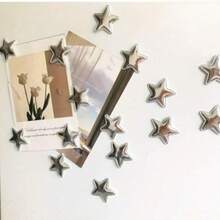 Cute Cartoon Star Fridge Magnets - Vibrant Floral And Nature Designs, Plastic Round Stickers For Kitchen, Office And Home Decor, Ideal Holiday Gifts, Office Decoration | Playful Star Design | Colorful Magnets, Magnetic Decorations - Multicolor - View 3