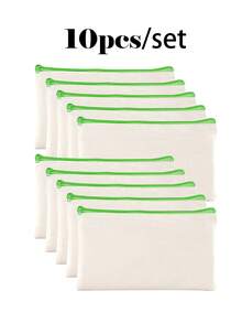 5/10/20/50 Blank Canvas Zipper Bags For DIY Crafts, Canvas Makeup Bags, Small Pencil Boxes, Loose Canvas Cosmetic Bags, Zippers, Multi-Purpose Travel Bags (8.3 * 5 Inches) - Beige - View 29