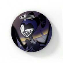 58mm Funny Pop Anime Hazbin Button Pin Creative Fun Cartoon Alastor Vox Husker Badge Brooch Bag Decor Fans Collect Gift - 58 mm - View 43