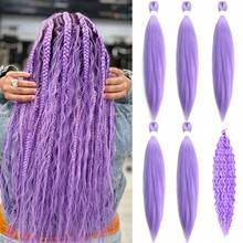 Braiding Hair Pre Stretched Brown Boho Braiding Hair 6Packs/Lot 26 Inch Curly Deep Wave Hair Ez Extensions Braid Hairs - Multicolor - View 12