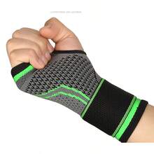 Sportowy bandaż kompresyjny na nadgarstek, ochraniacz na nadgarstek, rękawice ochronne dla mężczyzn i kobiet, fitness - Czarne - Zobacz 4