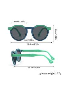 1 Pair Classic Dual-Tone Round Frame TPEE Children's Fashion Glasses, Suitable For Boys And Girls, Party, Holiday, Travel, Decoration, Daily Accessories, Photography Props