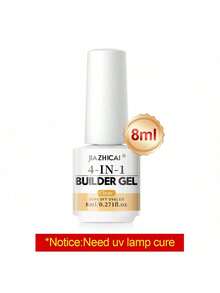 8ml/15ml 4-IN-1 Builder Base Coat Gel, Builder Nail Gel, Ideal For Plastic Nail Extensions, Nails Art Stickers Foil Transfer Gel Soak Off UV/LED Lamp Required Nail Art DIY Home Salon Gifts For Women - 彩色 - 查看 9