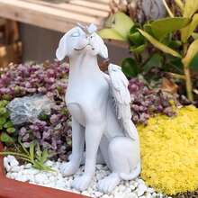 Estátua Memorial de Cão Anjo - Lápide Memorial de Resina para Animais de Estimação no Dia dos Mortos, Adequada para Decoração de Jardim Externo e Gramado, Não Requer Eletricidade ou Bateria, Ideal para Amantes de Cães - Multicolorido - Ver 8