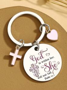 Christliche religiöse Taufgeschenke für Mädchen und Frauen, Konfirmationsgeschenke, Erstkommunionsgeschenke für Töchter, Teenager-Mädchen, Kreuz, Bibelvers, katholischer Schlüsselanhänger, Glaubensaccessoires - Verschiedenfarbig - Übersicht 3