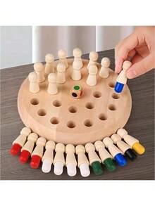 Wooden Memory Match Stick Board Game: A Puzzle Logic Game And Brain Teaser - The Perfect Combination Of Interaction And Fun! Suitable For Family Gatherings