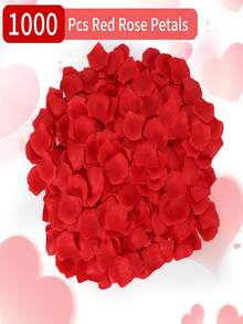 100/500/1000 pétalos de rosa roja/granate artificial realista - Decoración de boda y Día de San Valentín de poliéster vibrante, telón de fondo para propuestas románticas, telón de fondo fotográfico, sin necesidad, perfecto para bodas, aniversarios y ocasiones especiales, decoraciones de boda - Multicolor - Ver 15