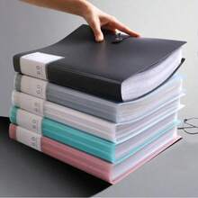 [File Folder] A4 File Folder With 60 Pockets, Suitable For Storing A4 Size Documents And Papers Such As Test Papers. Made Of PP Material, Highly Permeable And Waterproof, Easy To Store And Organize. It Is An Ideal Folder For Storing Home Documents, School And Office Documents|Back To School Season|Graduation Season|Folder - 60 pockets/book - 查看 1