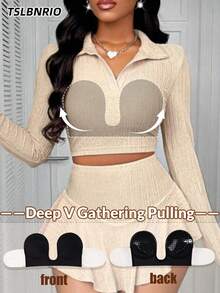 TSLBNRIO Sutiã Invisível de Uma Peça em Formato de U para Mulheres, Sutiã Adesivo Modelador de Decote em V Profundo, Sem Alças, Antiderrapante, Levanta os Seios, Sutiã Antiexposição das Costas, Cobre Mamilos, Lavável, Reutilizável, Adequado para Vestidos de Noiva, Casamentos, Bailes, Trajes Formais, Roupas de Decote Baixo, Uso Diário