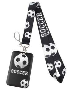 New Sports Football Card Holder, Student Bus Card Case, Ball Game Work ID Protector, Long Lanyard ID Badge Holder, Factory Card, Metro/Bus Pass Chest Plate Protector, Campus Card Holder, Kindergarten Card Holder, Student ID Card Case, Back To School Essential