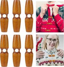 MAGICLULU 20 Piezas Botones De Cuerno De Abrigo De Madera Botones De Palanca De Madera De Agujero Botón De Abrigo Vintage De Para Accesorios De Ropa De Costura (Amarillo) - Amarillo - Ver 7