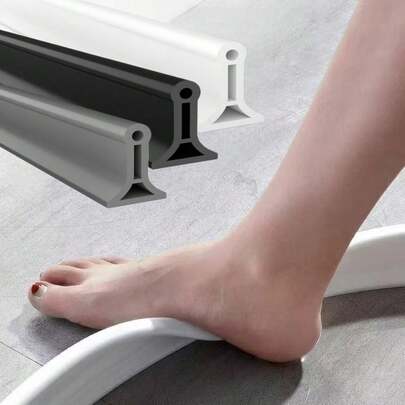 1 Piece, 2m/78.74inch Self-Adhesive Bathroom Waterproof Strip, Flexible Dry And Wet Separation Strip, Kitchen Countertop Splash Guard, Suitable For Bathroom/Toilet/Kitchen, Classic Color, Easy To Install, Household Product