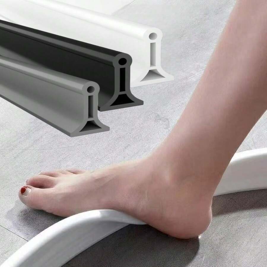 1 Piece, 2m/78.74inch Self-Adhesive Bathroom Waterproof Strip, Flexible Dry And Wet Separation Strip, Kitchen Countertop Splash Guard, Suitable For Bathroom/Toilet/Kitchen, Classic Color, Easy To Install, Household Product - Multicolor - View 1