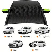 Magnetic Foldable Car Windshield Snow Cover, Portable Windshield Sunshade, Magnetic Windshield Snow Protector, Winter Windshield Car Cover - Black - View 3