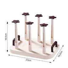 1个节省空间的塑料杯晾干架，杯子沥水架，大容量防尘倒置杯架，适用于台面，适用于玻璃杯和塑料杯，经久耐用且设计时尚，杯子晾干解决方案 | 现代杯架 | 倒置设计，杯子收纳架 - 彩色 - 查看 9