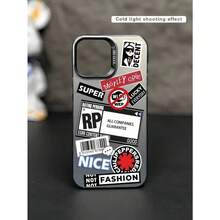 1pc Minimalist Transparent Anti-Fall Full Screen Protective Phone Case With Travel Element, Girl Icon Pattern, Suitable Compatible With Apple 16 Pro Max, 15, 14 Plus, 13, 12, 11 - 黑色 - 查看 3