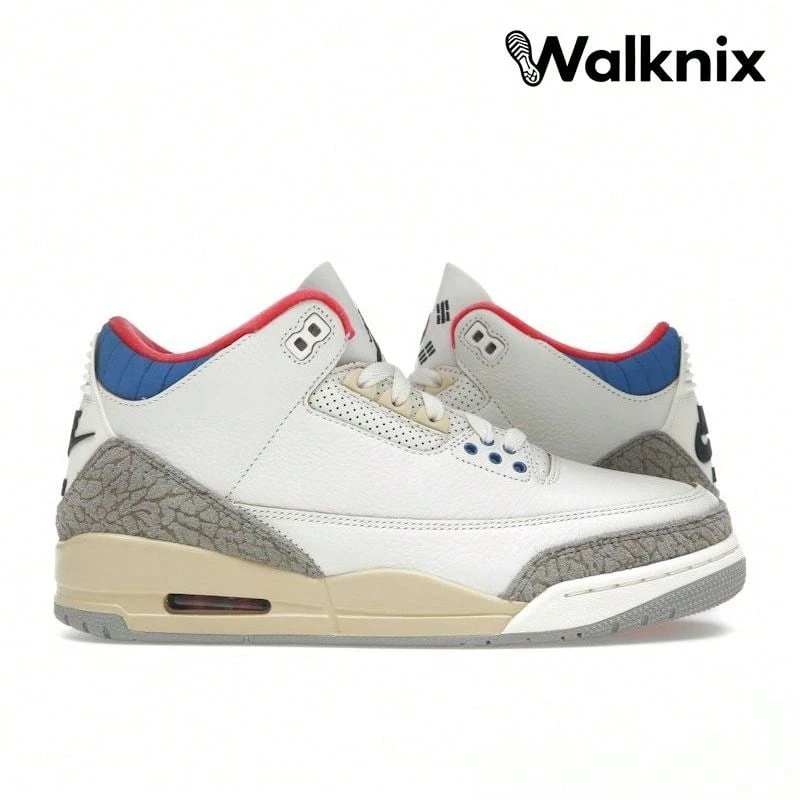 Air Jordan 3 Retro 'Seoul 2.0' White Black Sport-Royal Challenge-Red Pale-Vanilla College-Grey Sneakers Men IB1482-100 - 彩色 - 查看 1