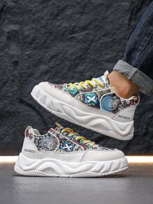 Men's Casual Sneakers New Fashionable Sports Shoes For Men Comfortable, Lightweight And Versatile Colors Thick Sole Heightening Bread Shoes - Multicolor - View 3