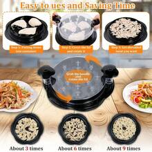 8-Inch Chicken Shredder, Chicken Breast Shredder Tool, Cooked Meat Shredder With Transparent Lid, Ergonomic Design, Non-Slip, Easy To Clean, Rotating Chicken Shredder Tool, Chicken Grinder - Red - View 3