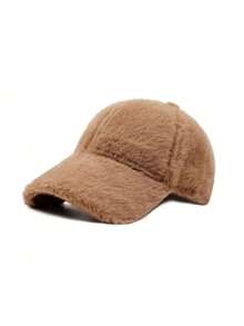 Faux Rabbit Fur Baseball Cap, Thick Plush, Warm, Windproof, Outdoor, Unisex, Korean Style, Fashionable, Flattering, Autumn/Winter - A - View 11