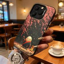 Funda de Teléfono con Patrón de Pato y Flor de Cerezo Negra para Modelos de  y  Adecuada para Todas las Estaciones Opción de Regalo Ideal - Negro - Ver 2