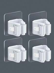 1/2/3/4/6/8 Ganchos de soporte de trapeador sin agujeros montados en la pared, clips de almacenamiento de herramientas de limpieza, organizador de trapeador y escoba montado en la pared, adecuado para baño, cocina, accesorios de limpieza de jardín, almacenamiento de herramientas del hogar - Multicolor - Ver 14