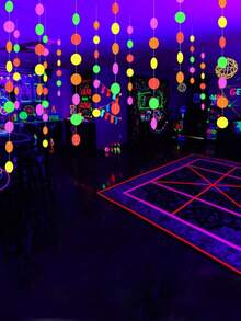 Bộ đồ dùng tiệc Neon 173/346IN, Vòng hoa giấy Neon, chấm tròn, ngôi sao, đồ trang trí treo cho tiệc sinh nhật, tiệc cưới, trang trí phát sáng, Giáng sinh - Nhiều màu - Xem 6