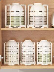 1pc Adjustable Kitchen Sink Dish Drying Rack, Multifunctional Bowl Storage Holder Stand - Multicolor - View 6