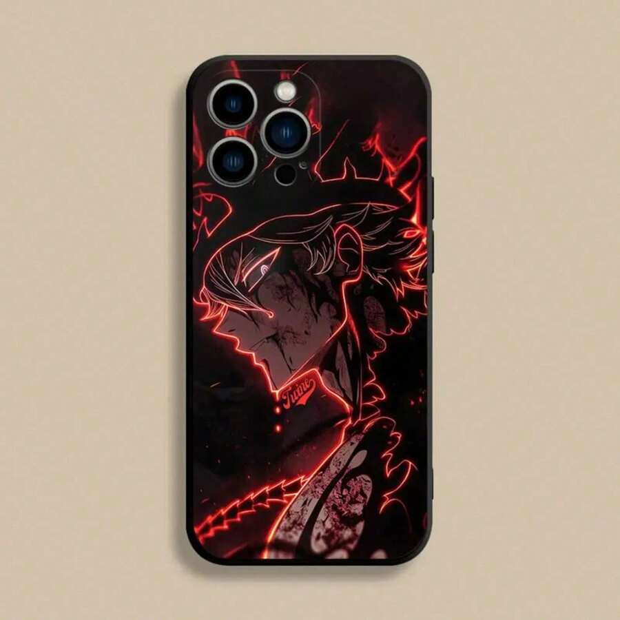Funda de teléfono B-Black Clover Asta compatible con 17,16,15,14,13,12,Pro,Max,Plus,E,SE4,Air,Mini, funda suave negra, funda compatible con funda 17 pro max, funda 17 pro, funda 17, funda 16, funda 16 pro max, funda 15 - Z2 - Ver 1