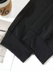 Men's Jogging Pants - Full-Length Sports Pants With Elastic Drawstring Waist And Ankle Zipper Pockets, Loose Fit Fitness Track Pants Suitable For Gym, Running, Casual Outfits - All-Season Training Pants In Gray/Black - Compatible With White Sneakers - Ideal For Jogging, Fitness, And Daily Wear - Men's Fitness Top, Leggings - 黑色 - 查看 6