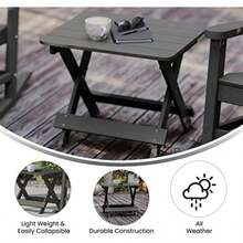Halifax - Mesa Auxiliar Plegable para Exteriores, portátil, para Todo Tipo de Clima, Color(Set of 1 Gris) - Multicolor - Ver 5
