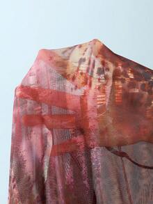 3pcs Women's Floral Print Elegant Sexy Backless Tie-Up 3D Flower Vacation Beach Outfit, Includes Bikini Top, Skirt, Spring/Summer - Multicolor - View 8