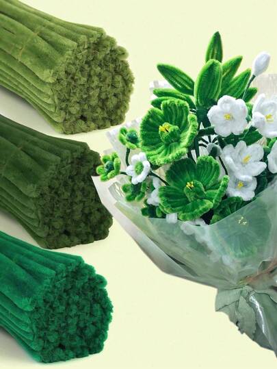 DIY Chenille Stem Super Value Pack, Thick Twisted Chenille Stems In Assorted Colors, Chenille Stem Decorations, Suitable For DIY Floral Projects, Chenille Stem Craft Supplies, Fluffy Chenille Metal Wire Rods, Chenille Craft Art And Handmade Decorations, Chenille Stems, Suitable For Crafting, Artificial Flower Arrangements, Valentine's Day, Mother's Day Gifts