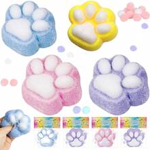 1 pieza Juguete suave y lindo en forma de pata de gato para apretar, juguete antiestrés con forma de pata de gato esponjosa, adorable juguete de peluche Fufu, pompón suave y pegajoso con forma de pata de gato, juguete antiestrés divertido con forma de pata de gato de gelatina, entrega aleatoria - Multicolor - Ver 1