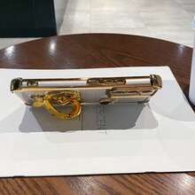 (Heart-Shaped Bracket) Electroplated Magnetic Anti-Fall Transparent Phone Case, Suitable For Samsung Galaxy A123456789987654321 45G, Also Fits S25/S24/S23/S22 Series, A Series, OPPO, Redmi, Moto, Pixel, Vivo, OPPO - Gold - View 2